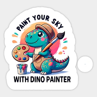 Creative Dino Artist Sticker